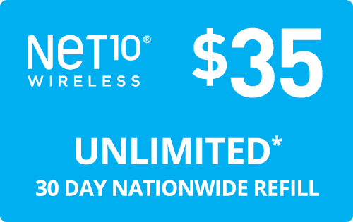 Net10 wireless phone refill $35