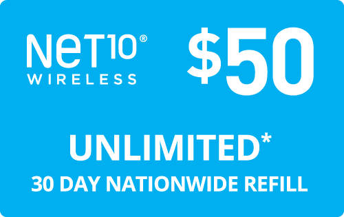 Net10 wireless phone refill $50